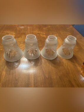 Set of 4 replacement ceiling fan Frosted Glass Shell Shade -